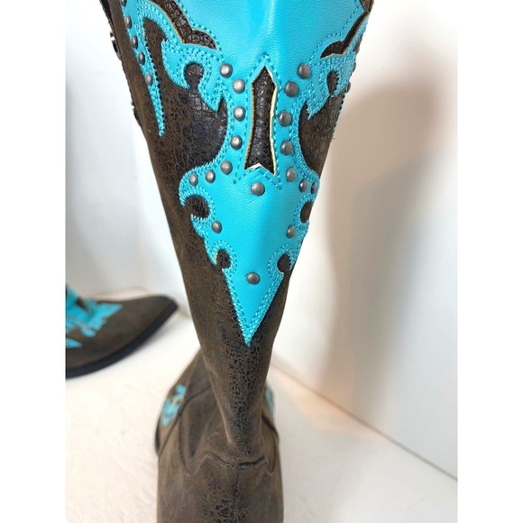 Passions Woman Turquoise Colt Boots Size 10 - Picture 8 of 16